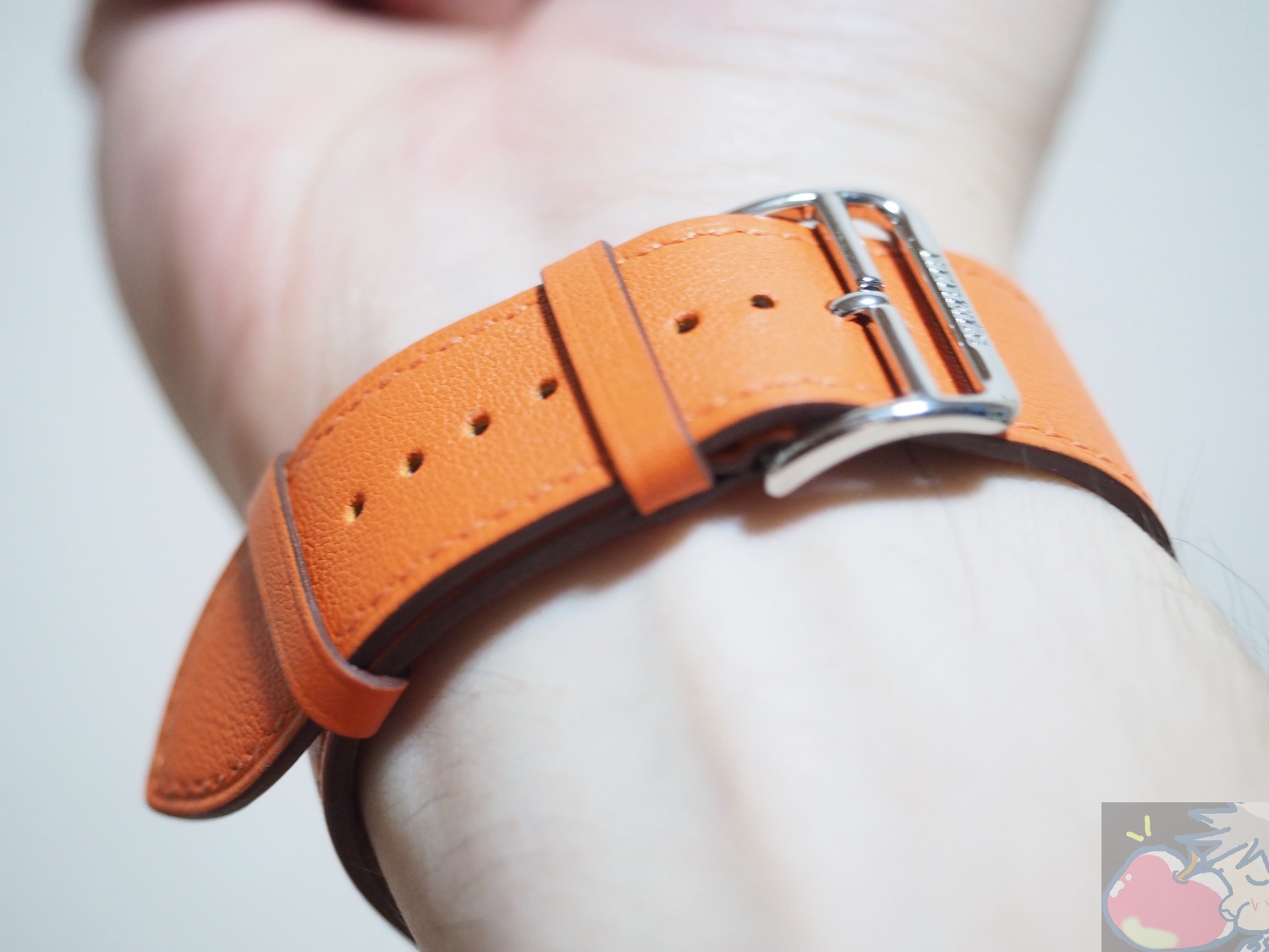 HERMES Apple Watch レザーバンド オレンジ-