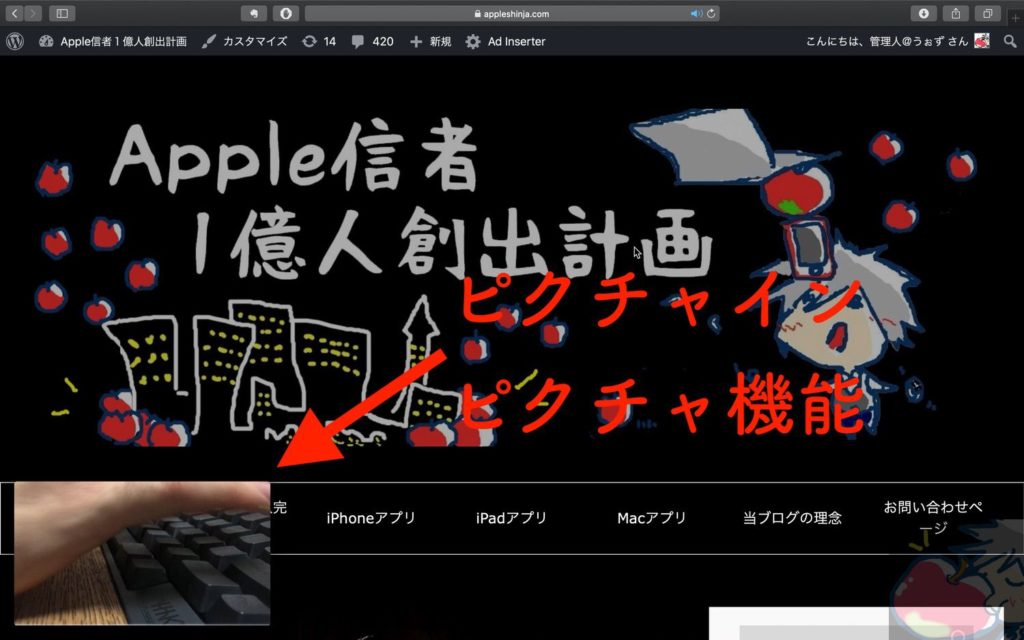 これ知ってた Mac上でピクチャインピクチャ機能を使う方法 Apple信者１億人創出計画